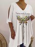 Plus Size Loose Casual Butterfly T-Shirt
