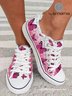Pink Butterfly Pattern Casual Flats Canvas Shoes