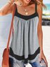 Others Casual Loose Color Block tunic Cami