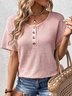 Buckle Casual Regular Sleeve T-Shirt