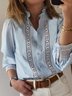 Casual Lace Plain Others Blouse