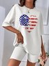 Loose America Flag Casual tunic Shirt
