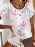 Floral Crew Neck Casual Shirt