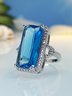 Elegant Sapphire Rings Wedding Party Women Jewelry