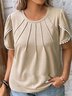 Plus Size Lace Crew Neck Elegant Loose Shirt