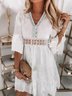 Glitter Casual Loose V Neck Dress