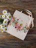 Casual Canvas Floral Pattern Tote Daily Commuter Shopping Shoulder Women's Bag