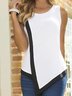 Black and white patchwork irregular vest