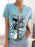 Casual Notched Loose T-Shirt