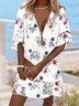 Floral Loose Mesh Vacation Dress