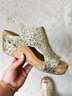 Glitter Hook and Loop Wedge Sandal