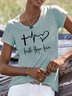 Loose Jersey Casual Text Letters T-Shirt