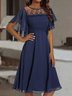 Chiffon Crew Neck Casual Dress