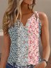 Casual Jersey Floral Loose Tank Top