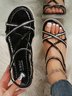 Rhinestone Cross Strap Cozy Resort Sandals