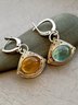Vintage Two-Tone Crystal Asymmetric Earrings Casual Women Jewelry