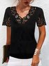 Devore Plain Casual V Neck Shirt