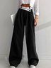 Loose Casual Split Joint Plain Pants