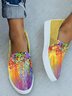 Art Floral Printed Casual Slip On Shoes