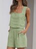 Plain Casual Two-Piece Set