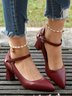 Women's Pointed-Toe Ankle-Strap Spool Heel Shoes