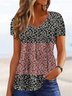 Floral Casual V Neck Loose Shirt