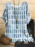 Plus Size Casual Abstract Graphic Loose Crew Neck Shirt