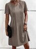 Lace Crew Neck Casual Loose Dress