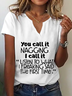 Casual Notched Funny Letters Shirt