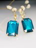 Elegant Blue Gem Geometric Earrings Party Wedding Women's Jewelry