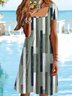 Square Neck Loose Vacation Dress With No