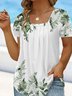 Plus Size Leaf Casual Loose T-Shirt
