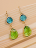 Bohemia Two Tone Crystal Earrings Vacation Casual Women's Jewelry