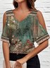 Floral Casual V Neck Shirt