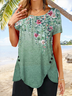 Floral Vacation Buttoned Tunic Shirt
