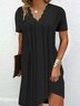 Casual Loose V Neck Jersey Dress