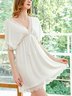 Breathable Soft Comfortable Modal V Neck Lace Casual Loose Nightdress