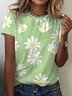 Plus Size Crew Neck Jersey Casual T-Shirt