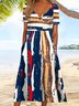 Abstract Vacation Notched Dress