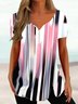 Abstract Casual Jersey Notched Shirt