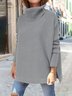 Turtleneck Wool/Knitting Plain Casual Sweater