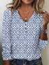 Plus Size Loose Abstract Casual T-Shirt