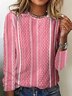 Crew Neck Geometric Casual Loose T-Shirt