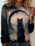 Women's Black Cat Casual Shirt