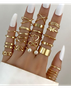 Knuckle ring set 22 pieces love ring female design sense niche butterfly ring
