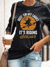 Women's Dust Em Off Ladies It’s Riding Season || Funny Cute Halloween Casual Regular Fit Sweatshirt