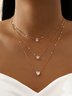 Multi Layer Pentagram Love Water Drop Pendant Necklace
