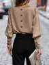 Loose Crew Neck Casual Plain T-Shirt