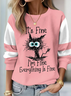 Plus Size Loose Text Letters Casual Sweatshirt