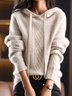 Casual Hoodie Loose Yarn/Wool Yarn Sweater